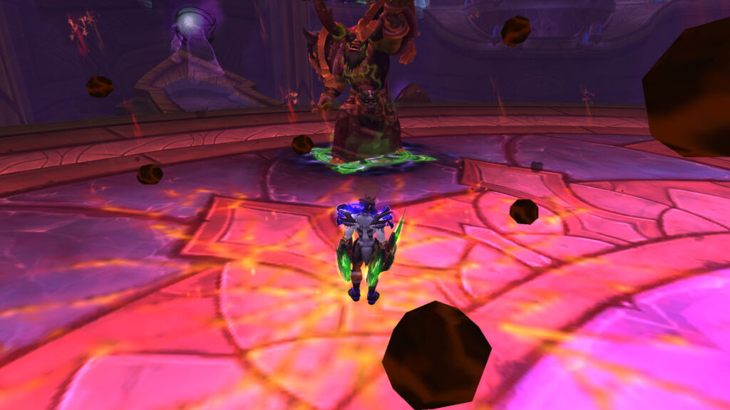 WoW The demon hunter is preparing for a battle with the boss